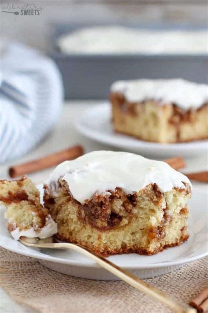 Cinnamon Roll Cake - Celebrating Sweets